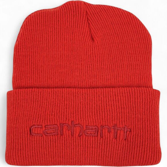 Carhartt Men's Knit 3M Insulated Logo Graphic Cuffed Beanie Red Barn OS - Picture 2 of 8